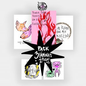 Pack 3 láminas + 2 pegatas de regalo